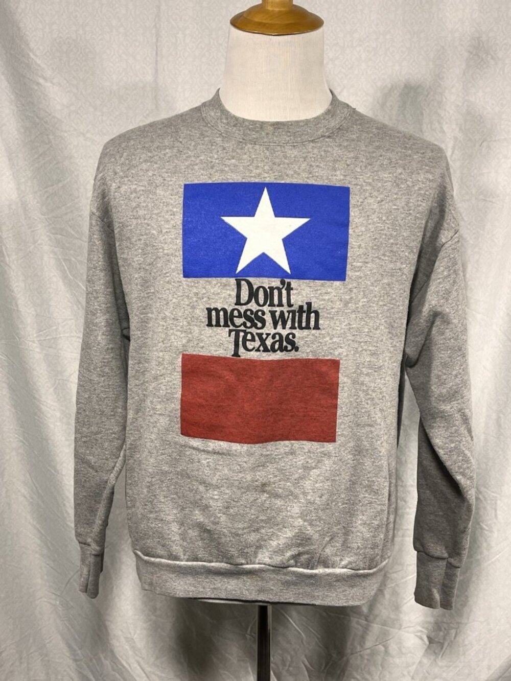 Vintage Don’t Mess With Texas Sweatshirt Mens Large Gray Delta USA Made